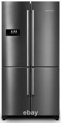 Fridge Freezer Rangemaster RSXS21DI/C Freestanding Dark Inox American Style 608L