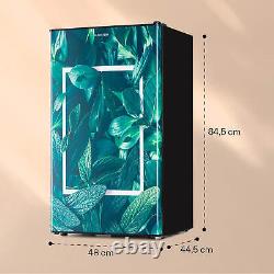 Fridge Freezer Refrigerator Compact Free Standing Home Forest Design Door 88 L