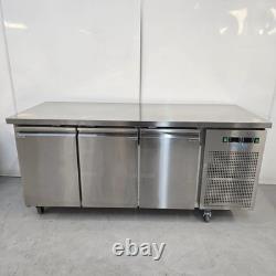 Fridge/Freezer Triple 3 Door Counter 314L Stainless Kitchen Catering Commerci