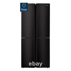 Fridgemaster 427 Litre Four Door American Fridge Freezer Black MQ79394EB