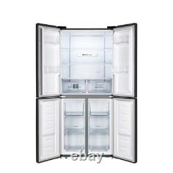 Fridgemaster 427 Litre Four Door American Fridge Freezer Black MQ79394EB