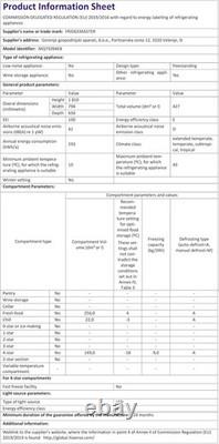 Fridgemaster MQ79394EB Freestanding American 4 Door Fridge Freezer 427L, Total