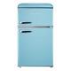 Galanz Mini Fridge 3.1 Cu. Ft. Dual Door True Freezer Crisper Drawer Blue