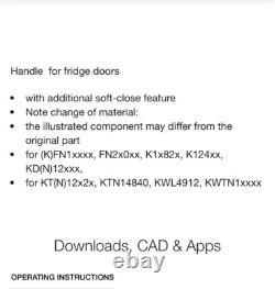 Genuine Miele Handle for Fridge & Freezer Door Stainless Steel Look MPN 10851200