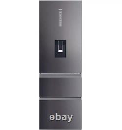 HAIER HTW5618EWMP Smart Fridge Freezer Platinum Inox