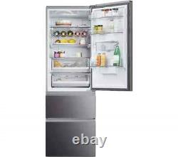 HAIER HTW5618EWMP Smart Fridge Freezer Platinum Inox