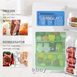 HOMCOM 88L Small Fridge Freezer with 5-Setting Thermostat, Inner Light