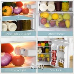 HOMCOM 88L Small Fridge Freezer with 5-Setting Thermostat, Inner Light