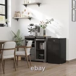 HOMCOM 91L Freestanding Under Counter Fridge Black