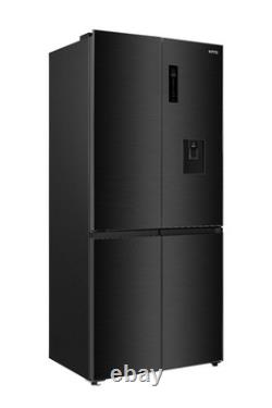HYE 446L American Fridge Freezer Frost Free Water Dispenser TrueFit Black Inox