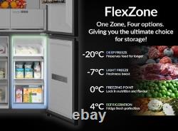 HYE 446L American Fridge Freezer Frost Free Water Dispenser TrueFit Black Inox