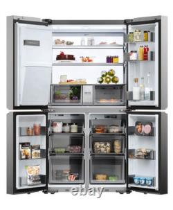 Haier 4 Door Fridge Freezer With Ice & Water PLATINUM INOX