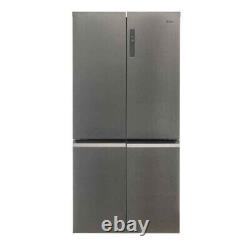 Haier F Rated 528L 4 Door Fridge Freezer, Platinum Inox HTF540DP7UK