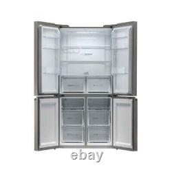 Haier F Rated 528L 4 Door Fridge Freezer, Platinum Inox HTF540DP7UK