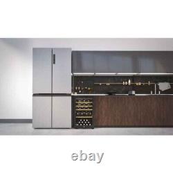 Haier F Rated 528L 4 Door Fridge Freezer, Platinum Inox HTF540DP7UK