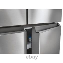 Haier HCR3818ENMM American Fridge Freezer Grey Freestanding