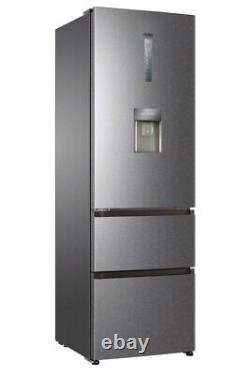 Haier HETR3619FWMG 60cm wide TOTAL FROST FREE Fridge Freezer Gloss St/Steel