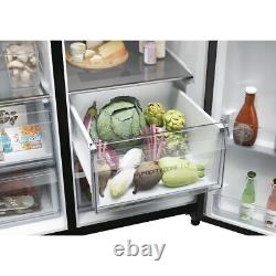 Haier HSW59F18EIPT 91cm Frost Free American Fridge Freezer Black E Rated