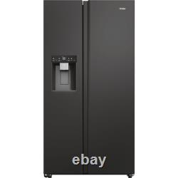 Haier HSW59F18EIPT Fridge Freezer American Style 60/40 Plumbed Black 32627
