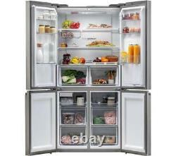 Haier HTF-520IP7 Fridge Freezer American Four Door with Water Dispenser in Silve