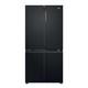 Haier Series 3 250 Litre Four Door American Fridge Freezer Black Hcr39f19enpt