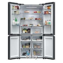 Haier Series 3 250 Litre Four Door American Fridge Freezer Black HCR39F19ENPT