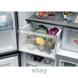 Haier Series 3 250 Litre Four Door American Fridge Freezer Black HCR39F19ENPT