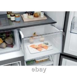 Haier Series 3 250 Litre Four Door American Fridge Freezer Black HCR39F19ENPT