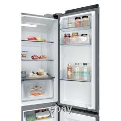 Haier Series 3 250 Litre Four Door American Fridge Freezer Black HCR39F19ENPT