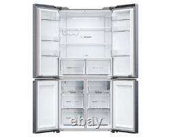 Haier Series 5 HCR5919ENMM Four Door American Platinum Inox Fridge Freezer