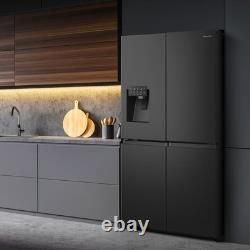 Hisense PureFlat 584 Litre Four Door American Fridge Freezer Black RQ760N4SBFE