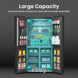 Hisense PureFlat 584 Litre Four Door American Fridge Freezer Black RQ760N4SBFE