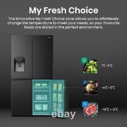 Hisense PureFlat 584 Litre Four Door American Fridge Freezer Black RQ760N4SBFE