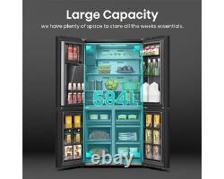 Hisense PureFlat RQ760N4SBFE 91cm 584L Four Door Black Fridge Freezer