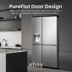 Hisense Pureflat 632 Litre 4 Door American Fridge Freezer Stainless RS818N4IIE