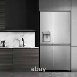 Hisense Pureflat 632 Litre 4 Door American Fridge Freezer Stainless RS818N4IIE