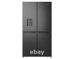 Hisense Pureflat RQ758N4SWFE 91cm 606L Black American Cross Door Fridge Freezer