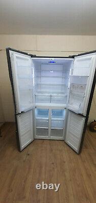 Hisense RQ560N4WB1 79cm wide Frost Free American Fridge Freezer Black 4 door