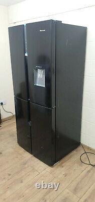 Hisense RQ560N4WB1 79cm wide Frost Free American Fridge Freezer Black 4 door
