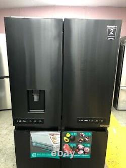 Hisense RQ758N4SWF1 American Fridge Freezer Black Convertible Zone Ice+Water