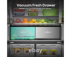 Hisense RQ768N4GBE 91cm Cross Door Black Glass American Fridge Freezer