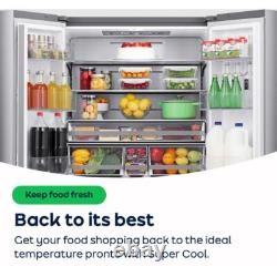 Hisense RS741N4WCE 91cm Frost Free American Fridge Freezer Stainless Steel E