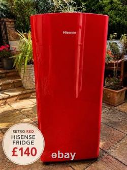 Hisense Retro Fridge Red Gloss Freestanding 1 Door Freezer
