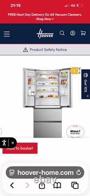 Hoover Silver 4 Door Fridge-Freezer Frost Free Digital Display 1775mm H