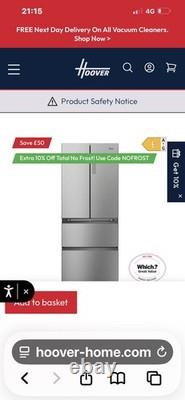 Hoover Silver 4 Door Fridge-Freezer Frost Free Digital Display 1775mm H