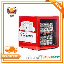 Husky Budweiser Table Top Drinks Cooler Mini Beer Fridge Glass Door 40cans HU225