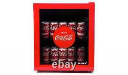 Husky Coca Cola Drinks Cooler Table Top 48L Mini Fridge Beer Chiller Glass Door