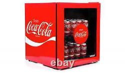 Husky Coca Cola Drinks Cooler Table Top 48L Mini Fridge Beer Chiller Glass Door