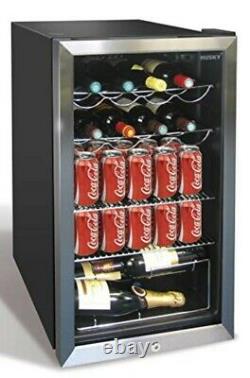 Husky HM39-HN wine cooler with glass lockable door, 91 litre/20x75cl bottles