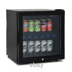 IceKing DF48K 48 Litre Table Top Mini Fridge Drinks Chiller, Glass Door Black